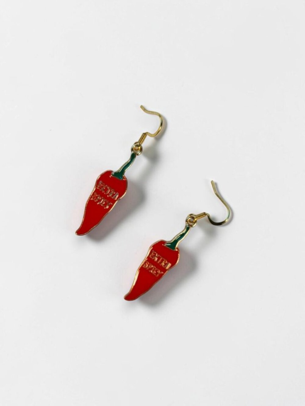 Extra Spicy Hot Pepper Earrings Red Chili Novelty Dangles - Picture 6 of 8